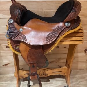17” Len Brown’s Custom Black Mesa Pocket Racer Barrel Western Saddle